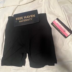 Free Haven Black set of Two maternity bike shorts.(2)